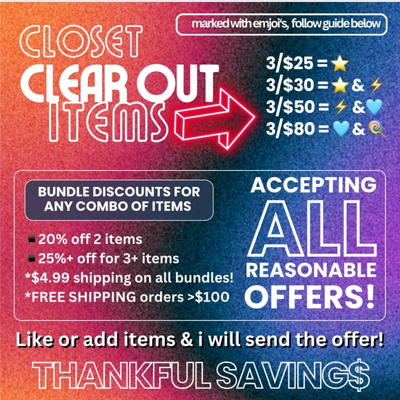 🖤SWIPE >>> FOR FEATURED BRANDS 🖤🍭 CLOSET CLEAR OUT - Picture 2 of 2